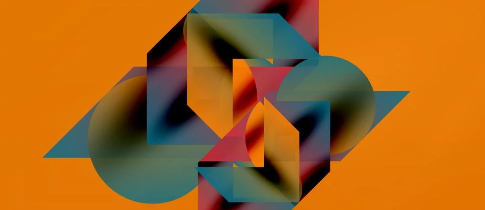 Abstract geometric composition. Overlapping shapes create complex visual te.. Stock Illustration