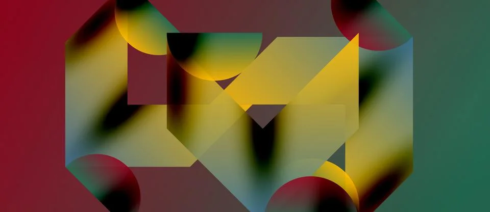 Abstract geometric composition. Overlapping shapes create dynamic visual ef.. Stock Illustration