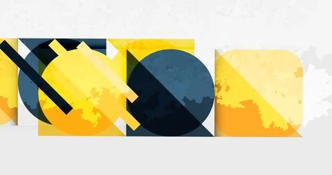 Abstract geometric composition. Overlapping shapescircles, rectangles, 스톡 일러스트
