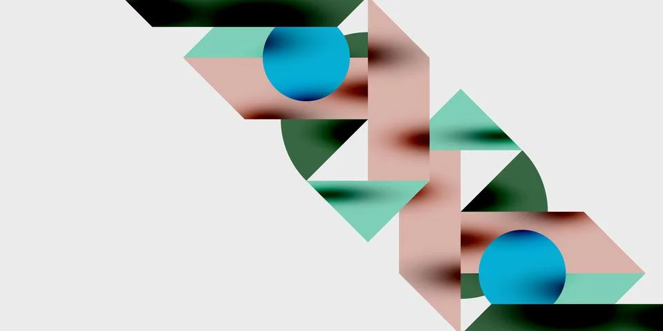 Abstract geometric composition. Overlapping shapesrectangles, circles, 库存插图