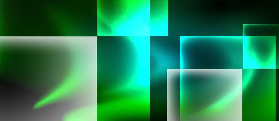 Abstract geometric composition. Overlapping squares, rectangles, gradients. Teal イラスト素材