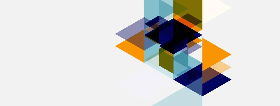 Abstract geometric composition. Overlapping squares, rectangles create dynami Illustrazione stock