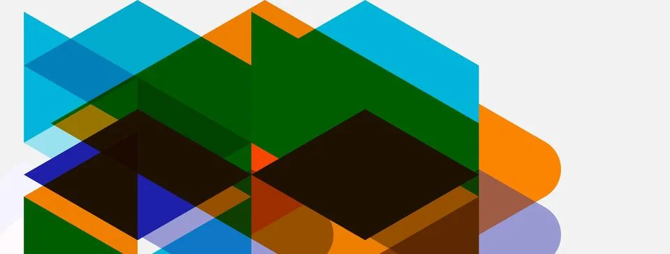 Abstract geometric composition. Overlapping squares, rectangles, triangles Illustrazione stock