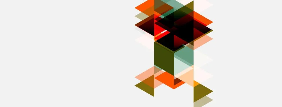 Abstract geometric composition. Overlapping squares, rectangles create dynami Stock Illustration