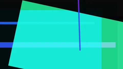 Abstract geometric composition with overlapping translucent cyan and green .. Stock Footage 335441370
