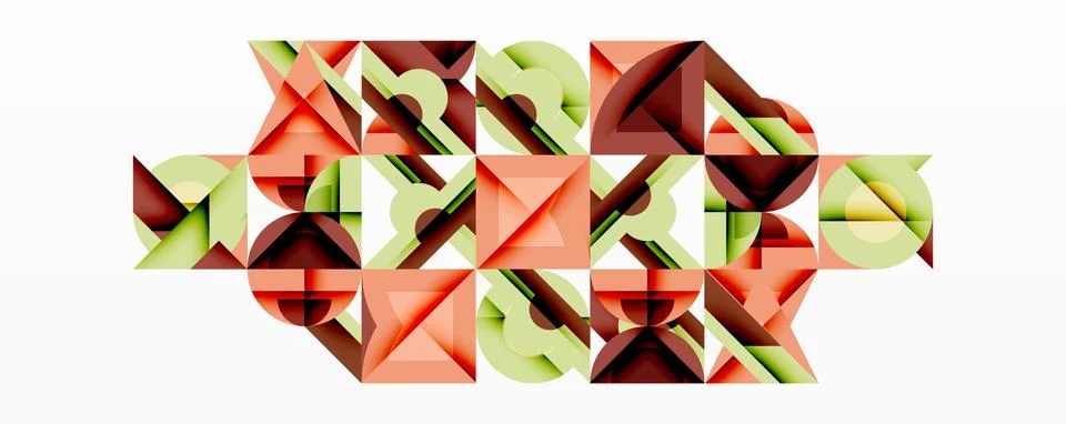 Abstract geometric composition. Overlapping triangles create complex pattern. Stock Illustration