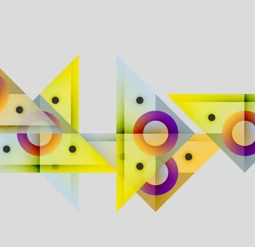 Abstract geometric composition. Overlapping triangles, circles, rectangles Illustrazione stock