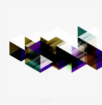 Abstract geometric composition. Overlapping triangles create dynamic visual Illustrazione stock