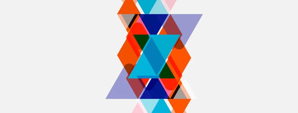 Abstract geometric composition. Overlapping triangles create dynamic visual Illustrazione stock