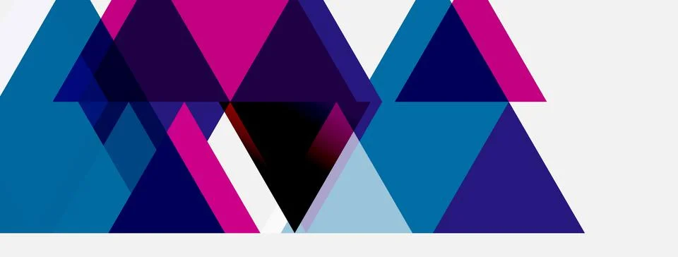 Abstract geometric composition. Overlapping triangles create vibrant pattern. Stock Illustration