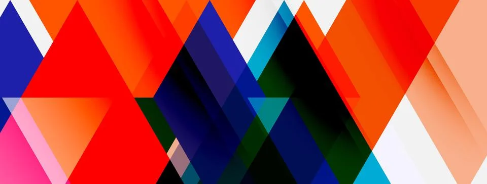 Abstract geometric composition. Overlapping triangles, rectangles create vi.. Stockillustratie