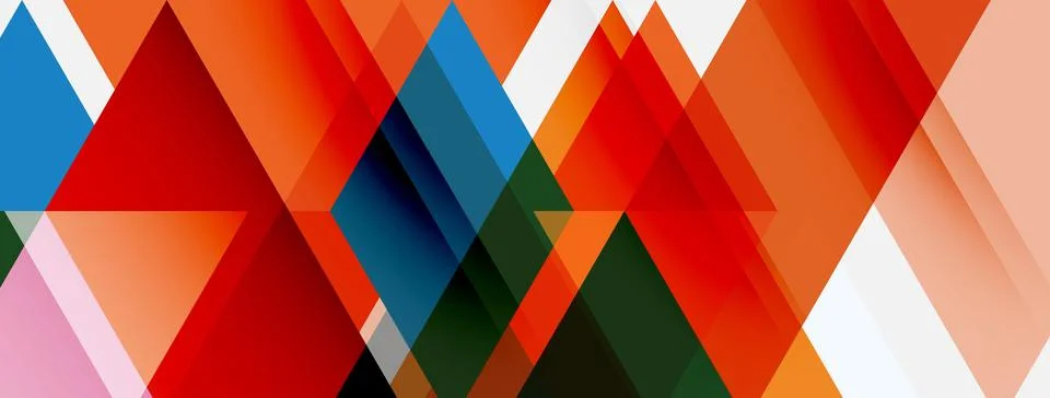 Abstract geometric composition. Overlapping triangles, rectangles create vi.. Illustrazione stock