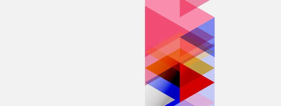 Abstract geometric composition. Overlapping triangles create colorful vertica Stock Illustration