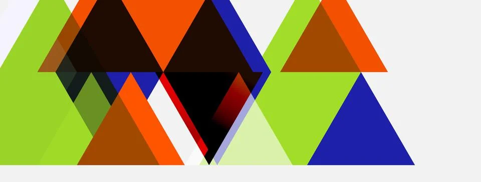 Abstract geometric composition. Overlapping triangles create dynamic visual Illustrazione stock