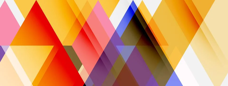 Abstract geometric composition. Overlapping triangles, rectangles create vi.. 스톡 일러스트
