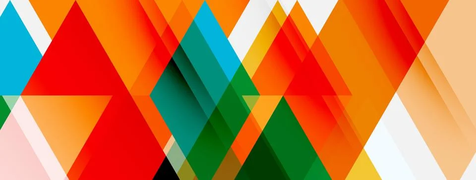 Abstract geometric composition. Overlapping triangles, rectangles create vi.. Illustrazione stock