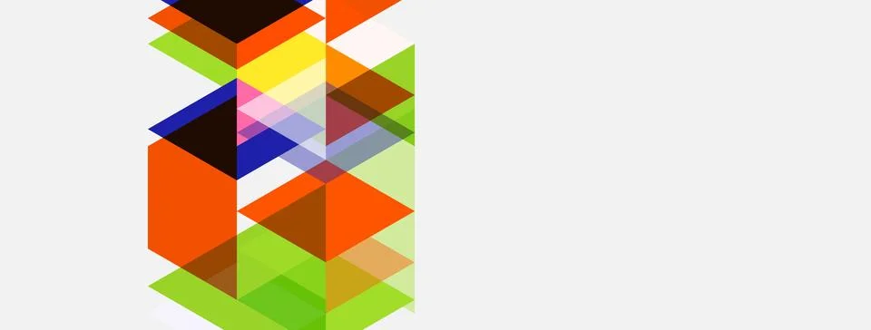 Abstract geometric composition. Overlapping triangles create colorful vertica Stock Illustration