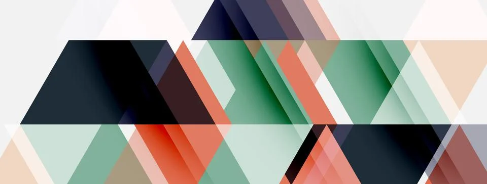 Abstract geometric composition. Overlapping triangles create dynamic pattern, Stock Illustration