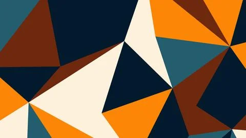 Abstract geometric composition with overlapping triangles in navy, orange, cr Иллюстрация