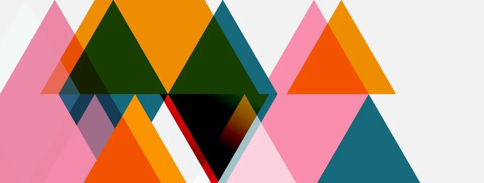 Abstract geometric composition. Overlapping triangles create dynamic visual Illustrazione stock