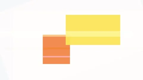 Abstract geometric composition with overlapping yellow and orange rectangle.. Stock Footage 335430893