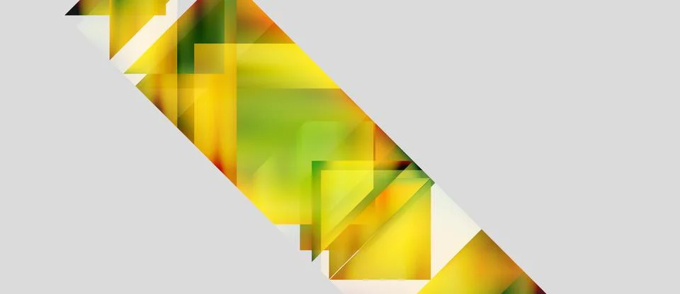 Abstract geometric composition. Overlapping yellow, green rectangles create 스톡 일러스트