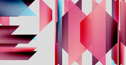 Abstract geometric composition. Pink, blue hues dominate, layered shapes create イラスト素材