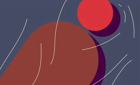 Abstract Geometric Composition With Pink Diamond And Blue Circle On Neon Gr.. Stock Illustration
