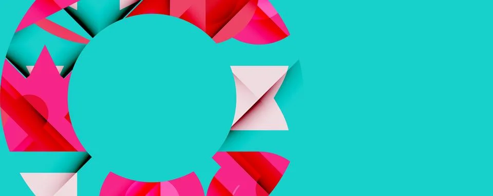 Abstract geometric composition. Pink triangles, rectangles layered over イラスト素材