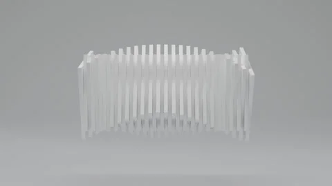 Abstract geometric composition with realistic 3D objects, contemporary digital Stock Footage 339634572