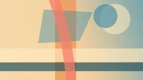Abstract geometric composition with rectangles and circles in warm pastel b.. Illustrazione stock