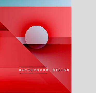 Abstract geometric composition. Red dominates, with subtle gradients, shapes Illustrazione stock
