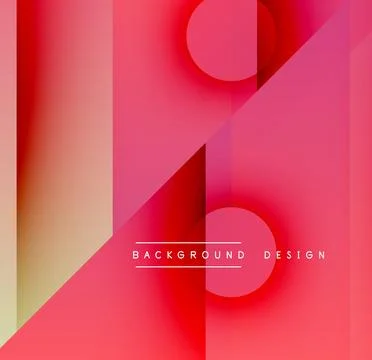 Abstract geometric composition. Red gradients, overlapping shapes create modern 库存插图