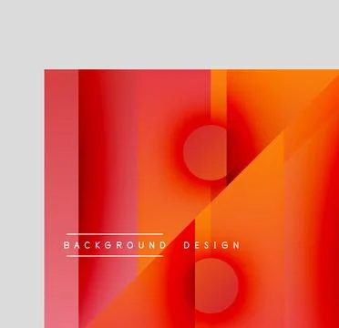 Abstract geometric composition. Red, orange hues blend, creating dynamic visual Illustrazione stock