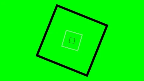 Abstract geometric composition of rotating square frames on green background Stock Footage 340903664