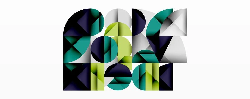 Abstract geometric composition. Shapes interlock, creating dynamic visual イラスト素材