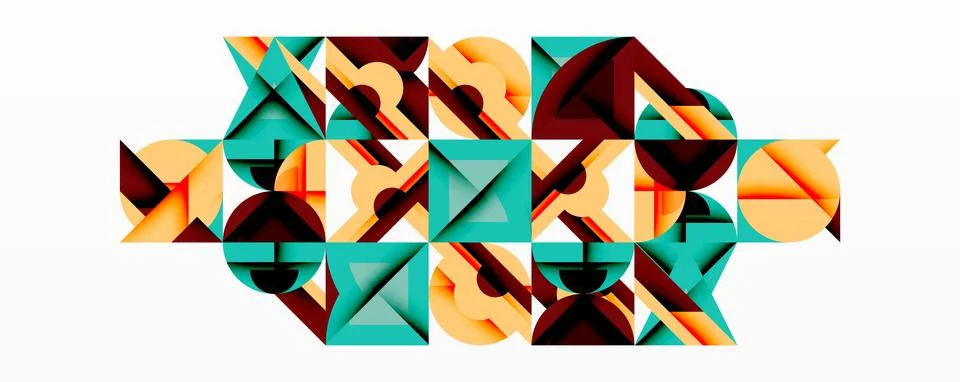 Abstract geometric composition. Shapes interlock, creating dynamic visual イラスト素材