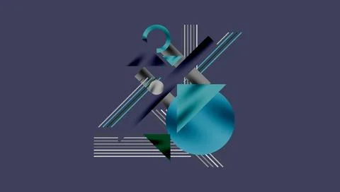 Abstract geometric composition. Shapes intersect, overlap creating dynamic 스톡 일러스트