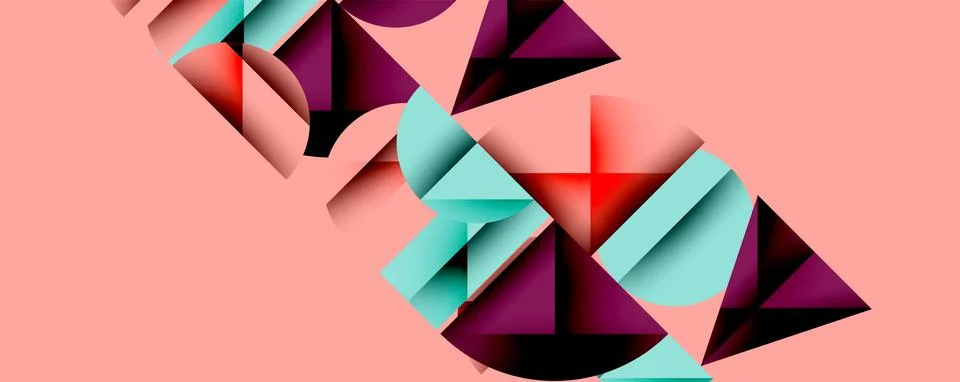 Abstract geometric composition. Shapes overlap, creating dynamic visual effect. Stock Illustration