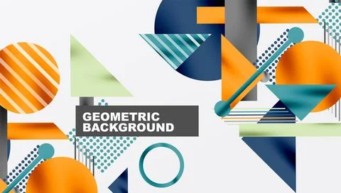 Abstract geometric composition. Shapes overlap, creating dynamic visual interest Stock Illustration