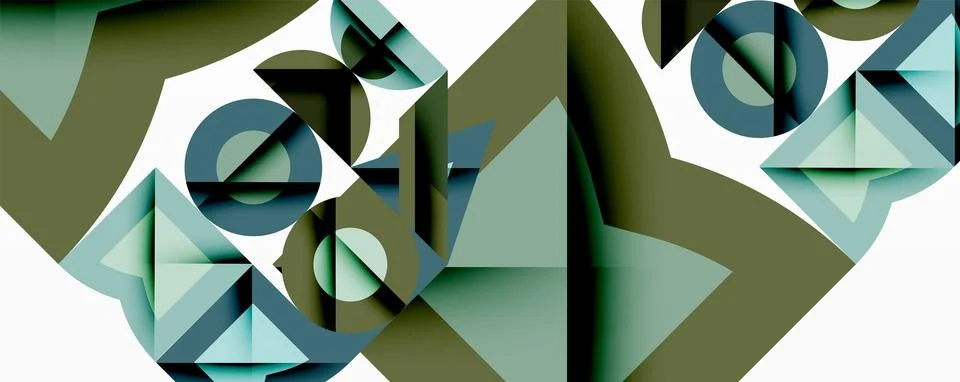 Abstract geometric composition. Shapes overlap, creating layered visual effect. 스톡 일러스트