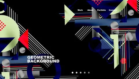 Abstract geometric composition. Shapes overlap, creating dynamic visual effect. Stock Illustration