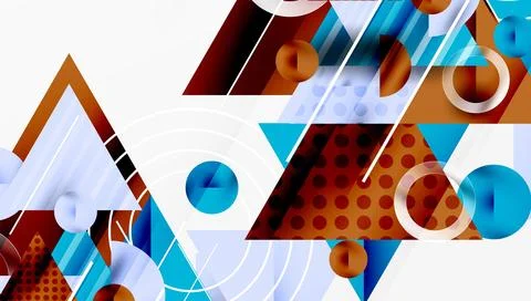 Abstract geometric composition. Shapes overlap, creating dynamic visual texture. Stock Illustration