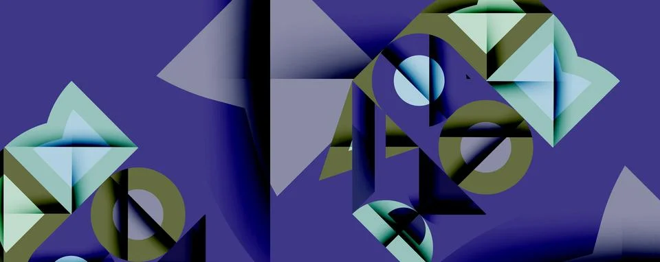 Abstract geometric composition. Shapes overlap, creating dynamic visual interest Stock Illustration