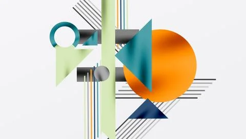 Abstract geometric composition. Shapes overlap, creating dynamic visual interest 스톡 일러스트