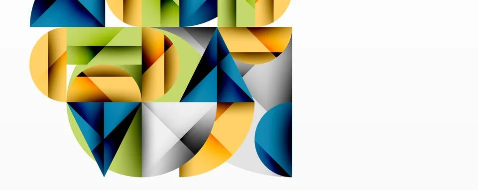 Abstract geometric composition. Shapes overlap, creating complex visual texture. 스톡 일러스트