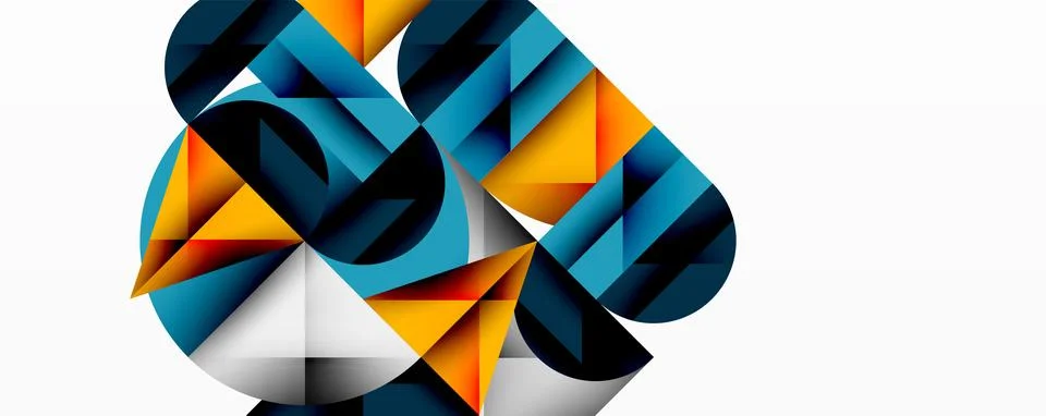 Abstract geometric composition. Shapes overlap, creating dynamic visual interest Stock Illustration