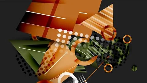 Abstract geometric composition. Shapes overlap, creating dynamic visual texture. Stock Illustration