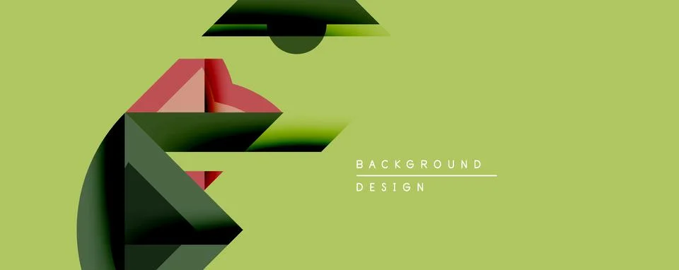 Abstract geometric composition. Shapes overlap, creating dynamic visual effect. Ilustração Stock