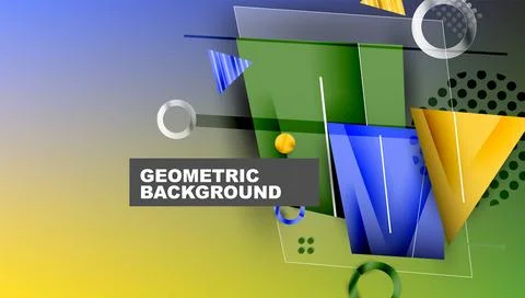 Abstract geometric composition. Shapes overlap, creating vibrant color gradients 스톡 일러스트